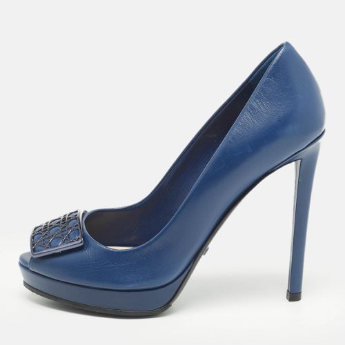 Leather Peep Toe Platform Pumps Size 36 - Dior - Modalova