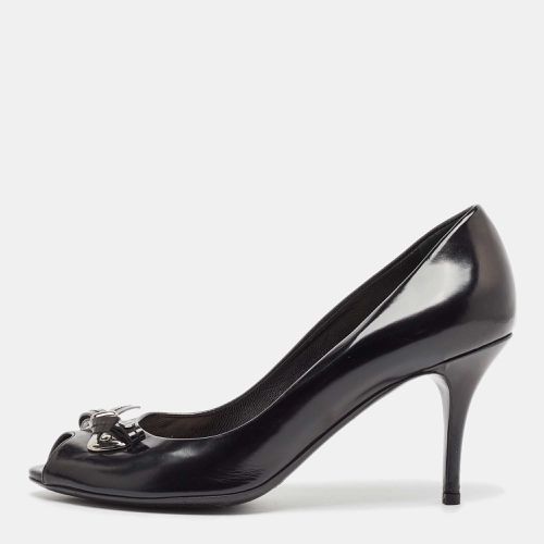 Leather Bow Peep Toe Pumps Size 39 - Dior - Modalova