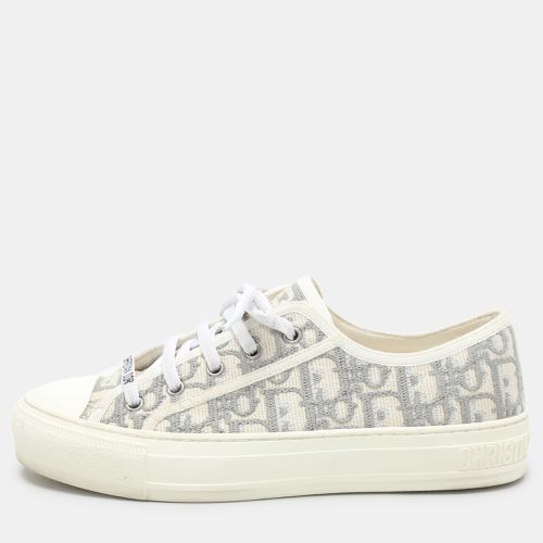 White Oblique Embroidered Fabric Walk'n' Low Top Sneakers Size 38.5 - Dior - Modalova