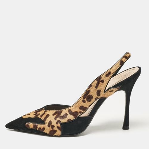 Brown Calf Hair and Suede Slingback Pumps Size 37 - Dior - Modalova