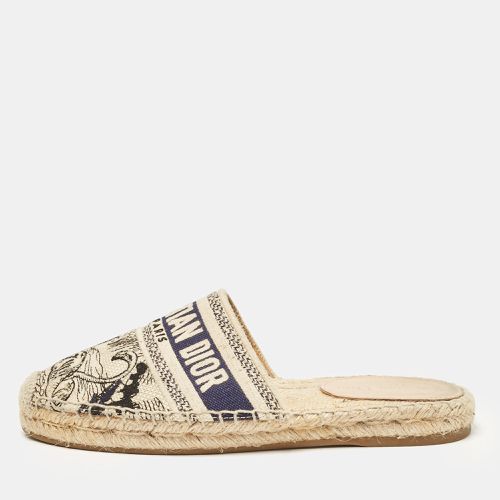 Navy Blue/ Oblique Canvas Granville Espadrille Mules Size 37 - Dior - Modalova