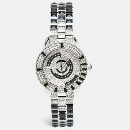 Diamond Paved Stainless Steel Christal CD11311BM001 Women's Wristwatch 33 mm - Dior - Modalova