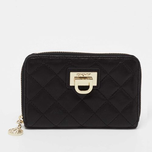 Quilted Leather Zip Around Wallet - Dkny - Modalova