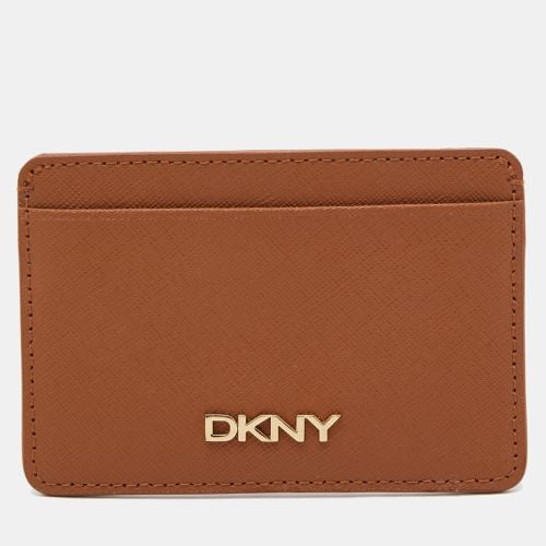 Saffiano Leather Logo Card Holder - Dkny - Modalova