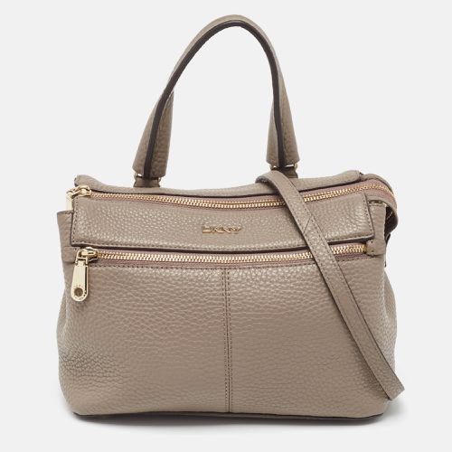 Leather Front Zip Top Handle Bag - Dkny - Modalova