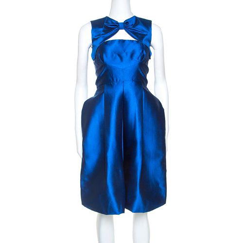 Silk Bow Neckline Balloon Hem Dress S - Dsquared2 - Modalova