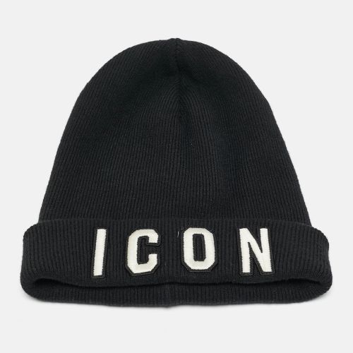 Icon Embroidered Wool Rib Knit Beanie - Dsquared2 - Modalova