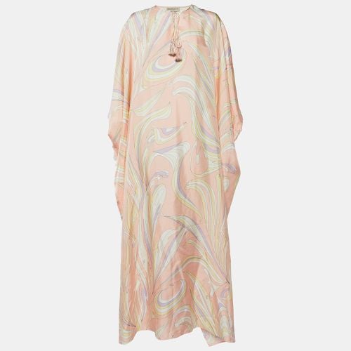 Peach Vortici Print Silk Kaftan One Size - Emilio Pucci - Modalova