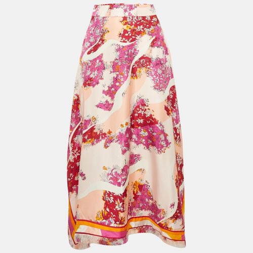 Silk Asymmetric Fringed Midi Skirt S - Emilio Pucci - Modalova