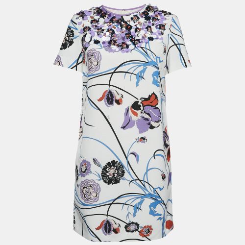 Floral Cotton Blend Embellished Mini Dress M - Emilio Pucci - Modalova