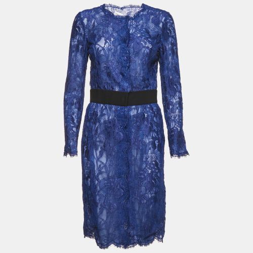 Black Lace Button Front Midi Dress M - Emilio Pucci - Modalova