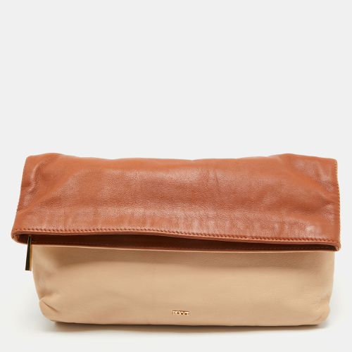 Beige Leather Fold Over Clutch - Emilio Pucci - Modalova