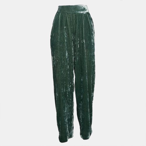 Velvet Pleated Trousers S - Emporio Armani - Modalova