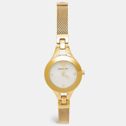 Champagne Tone Stainless Steel Classic AR7363 Women's Wristwatch 26 mm - Emporio Armani - Modalova