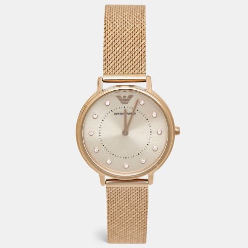 Rose Plated Stainless Steel Crystal AR11129 Women's Wristwatch 32 mm - Emporio Armani - Modalova