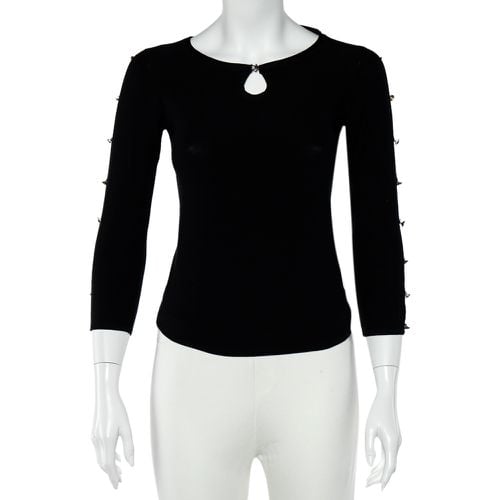 Silk Knit Crystal Detail Long Sleeve Top M - Emporio Armani - Modalova