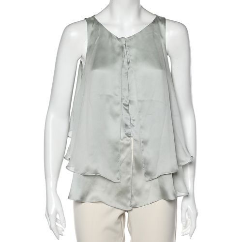 Pale Silk Layered Sleeveless Button Front Top M - Emporio Armani - Modalova