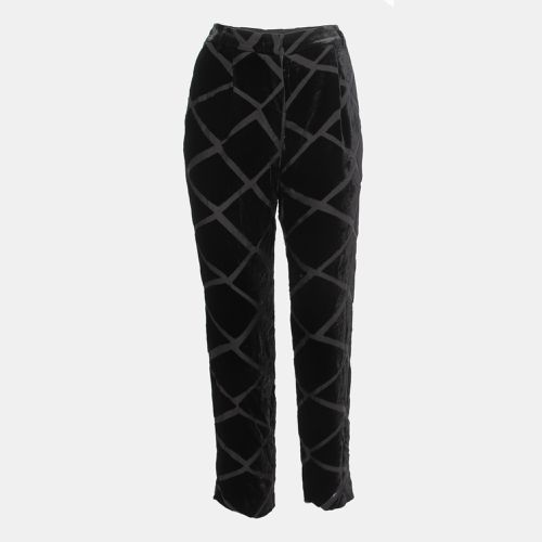 Patterned Velvet Straight Leg Pants M - Emporio Armani - Modalova