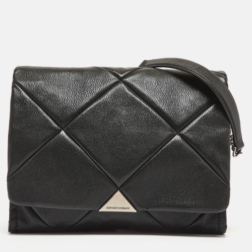 Quilted Faux Leather Noelle Flap Shoulder Bag - Emporio Armani - Modalova