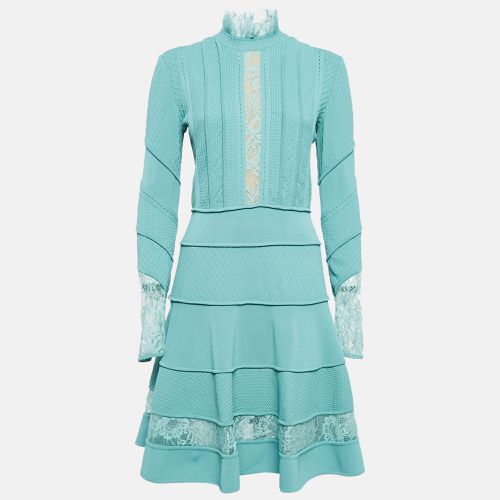 Seamfoam Knit Lace Trim Short Dress S - Elie Saab - Modalova