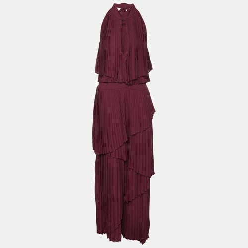 Polyester Halterneck Pleated Long Dress M - Elie Saab - Modalova