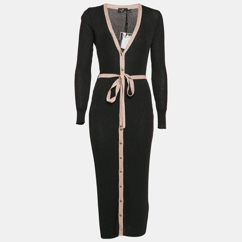 Lurex Rib Knit Belted Midi Dress M - Elisabetta Franchi - Modalova