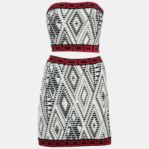 White/ Tribal Pattern Crochet Skirt Set S/M - Elisabetta Franchi - Modalova