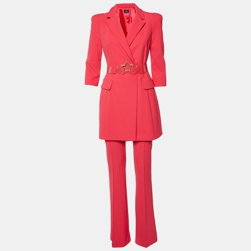 Fuchsia Georgette Belted Pants Suit M - Elisabetta Franchi - Modalova