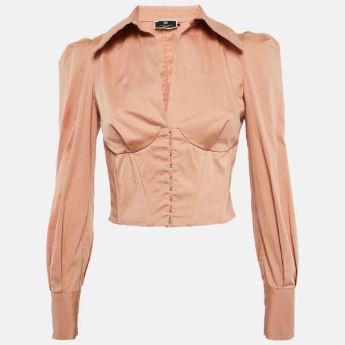 Light Pleat Detail Corset Blazer S - Elisabetta Franchi - Modalova