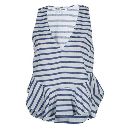 Elizabeth and James and Blue Striped Peplum Top S - Elizabeth & James - Modalova