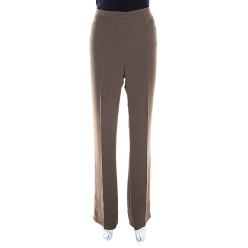 Tobacco Crepe High Waist Tamlyn Trousers M - Escada - Modalova