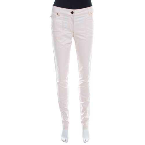 Pale Denim Contrast Topstitch Detail Tapered Jeans S - Escada - Modalova