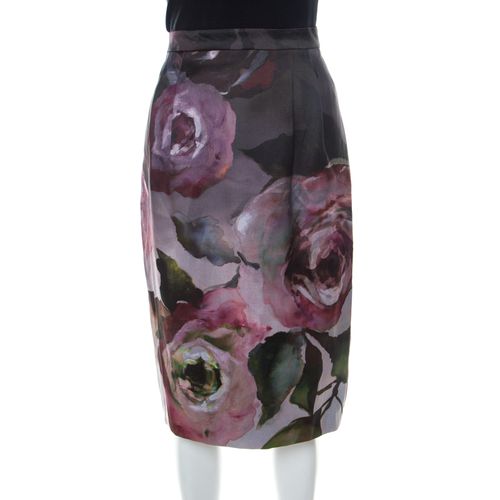 Floral Print Knee Length Sheath Skirt L - Escada - Modalova