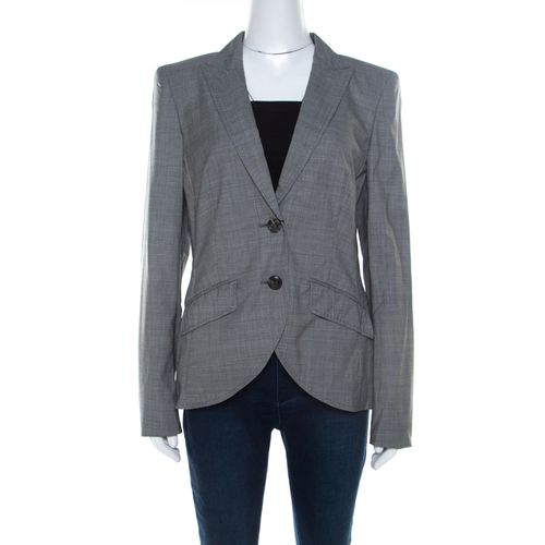 Wool Blend Houndstooth Patterned Double Button Blazer M - Escada - Modalova