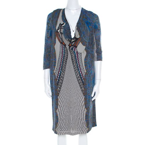 Paisley Printed Cowl Neck Shift Dress L - Etro - Modalova