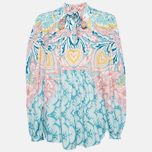 Printed Cotton Blend Billow Sleeve Blouse M - Etro - Modalova