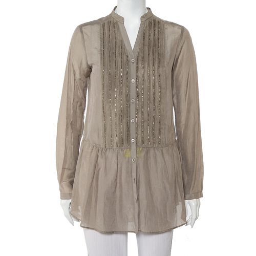 Cotton & Silk Beaded Detail Button Front Tunic M - Etro - Modalova