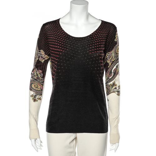 Printed Silk & Cashmere Knit Roundneck Sweater L - Etro - Modalova