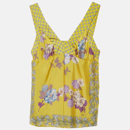 Floral Print Silk Sleeveless Blouse L - Etro - Modalova