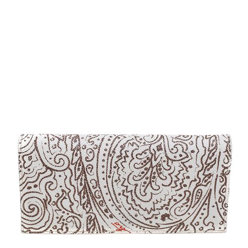 Brown Paisley Print Coated Canvas Continental Wallet - Etro - Modalova