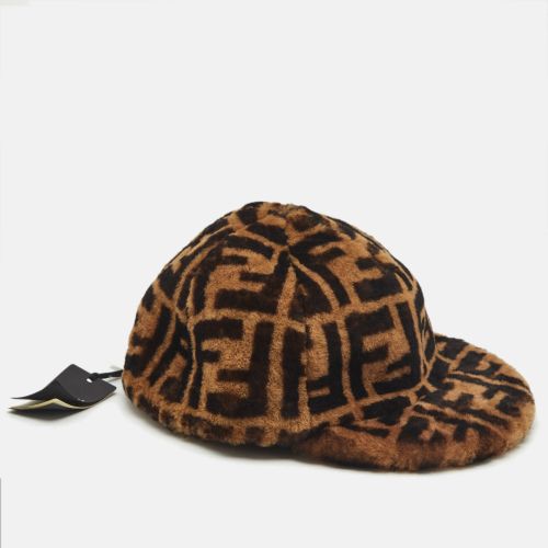 Zucca Shearling Baseball Cap M - Fendi - Modalova