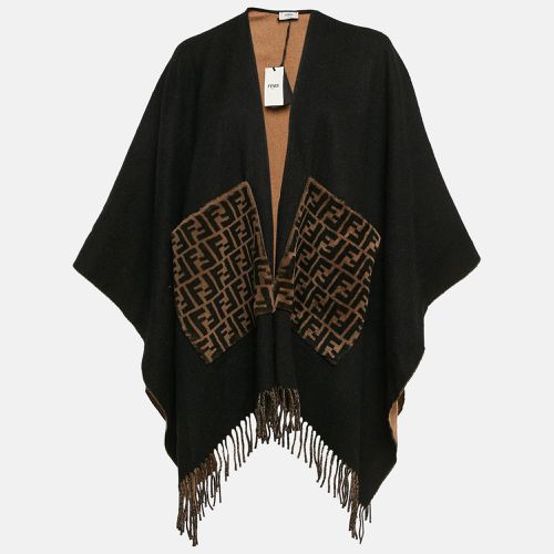 Cashmere and Virgin Wool Fringed Poncho ONE SIZE - Fendi - Modalova