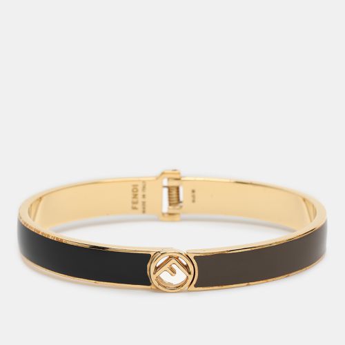 F is Bicolor Enamel Gold Tone Bracelet L - Fendi - Modalova