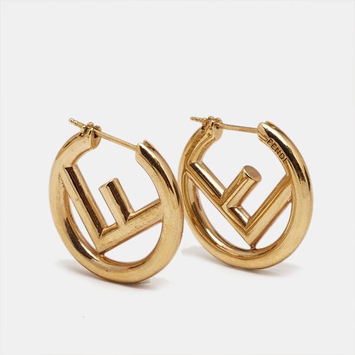 F is Tone Round Earrings - Fendi - Modalova