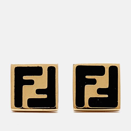 FF Enamel Tone Stud Earrings - Fendi - Modalova