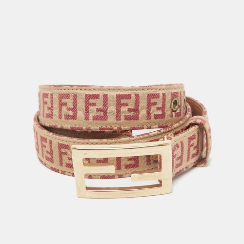 Beige Zucchino Fabric FF Buckle Belt 95CM - Fendi - Modalova