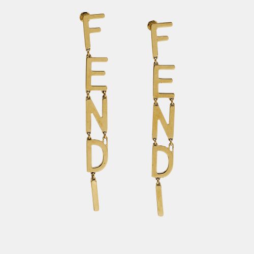 Graphy Tone Drop Earrings - Fendi - Modalova