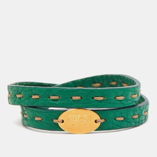 Selleria Leather Tone Double Wrap Bracelet - Fendi - Modalova