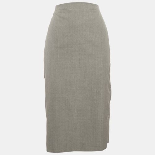 Wool Zipper Detail Pencil Skirt M - Fendi - Modalova