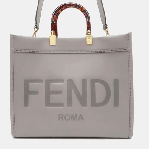 Gray Leather Sunshine Medium Bag - Fendi - Modalova